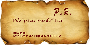 Pápics Rozália névjegykártya