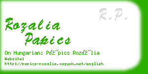 rozalia papics business card